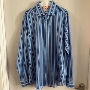 Men Bugatchi Long Sleeve Dress Shirt Shaped Fit XL